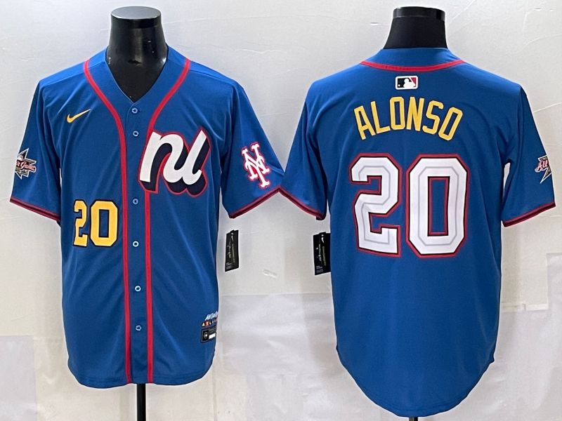 Men 2025 New York Mets #20 Alonso Blue All star Nike MLB Jersey style 5->new york mets->MLB Jersey